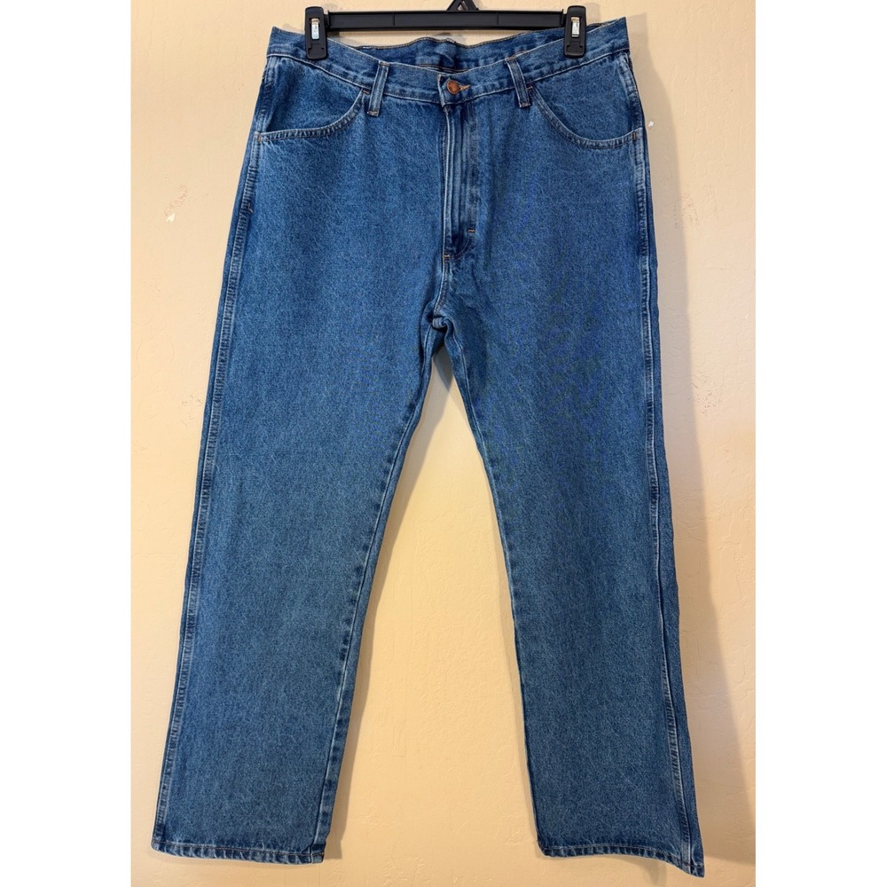 Rustler Wrangler Jeans Men 36x30 Blue Regular Fit Straight Denim Casual NEW
